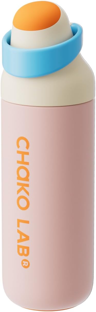 CHAKO LAB Insulated Stainless Steel Water Bottle, BPA-Free Sports Water Bottle,Spout and Straw,Leak Proof Locking Lid,Designed for Travel, School, and Sport,BPA Free,23 oz,Guava