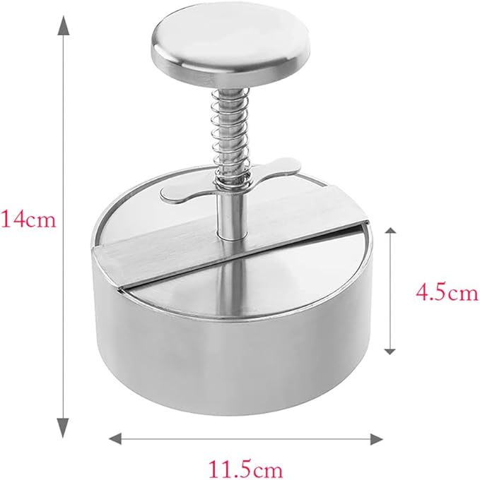 Adjustable Burger Press Stainless Steel Hamburger Patty Maker Non Stick Burger Maker Smash Burger Mold for Veggie Meat Beef Pork Lamb Cheese Halal BBQ Barbecue Grill - with 100 Wax Paper