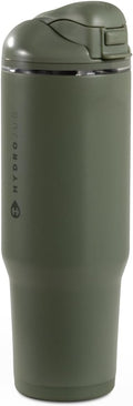 HydroJug Ease2o Water Bottle with Straw & Chug Lid, Stainless Steel, Vented Cap to Help Reduce Pressure, Water-Level Window, Cup Holder Friendly, Non-Slip Base – 40oz, Courtyard