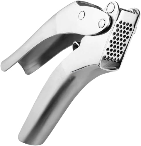 Premium Garlic Press Stainless Steel – Heavy Duty Crusher, Easy Clean, Dishwasher Safe, Includes Brush