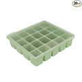 Baby Food Storage Silicone Cubes with Clip-On Lid Freezer Tray Baby Food Soups Purees Ice Easy and Safe Design Made in Korea (20 Celadon Green)