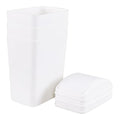 3-Pack 4.5 Gallon Plastic Trash Can with Swing Top Lid, Slim Garbage Can with Swing Lid, White