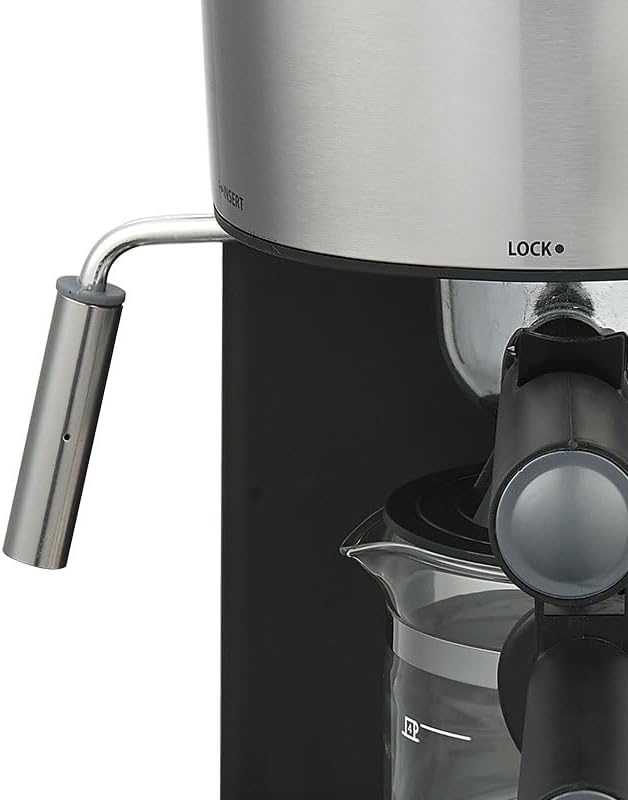 Professional Series 4-Cup Espresso Maker with Milk Frother, 4-Bar Pressure, Die-Cast Boiler