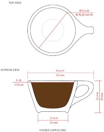 notNeutral Lino Porcelain Cup & Saucer Double Cappuccino 6 oz (White, 6 oz, 6)