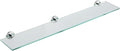 JQK Bathroom Glass Shelf Chrome, Tempered Glass Shower Storage 30 by 5 inches, 304 Stainless Steel Polished Chrome Wall Mount, TGS101L30-CH
