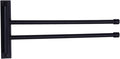 GERZWY Bathroom Swing Arm Towel Bars 2-Arm Wall Mount Stainless Steel Bath Towel Rack Hanger Towel Holder Organizer Matte Black HYG02-BK