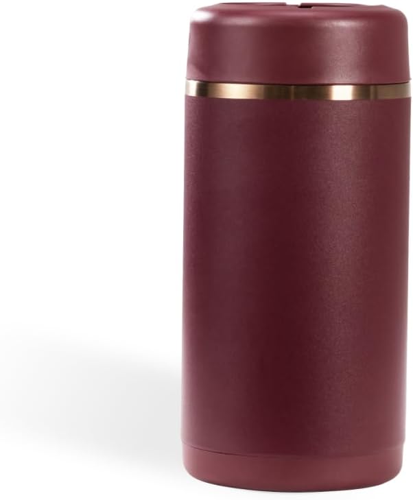 HydroJug Slim Can Cooler 12 oz, Stainless Steel Can Holder, Merlot