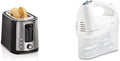 Hamilton Beach 2 Slice Extra Wide Slot Toaster with Bagel & Defrost Settings, Shade Selector (22633) and Hamilton Beach 6-Speed Electric Hand Mixer with Whisk, Traditional Beaters (White)
