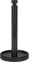 Ivilon Countertop Paper Towel Holder - Weighted Heavy Duty Steel Stand with Non-Slip Base for a Steady One-Handed One Sheet Tear - Fits All Rolls - Black
