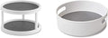 Copco 2555-0187 Non-Skid 2-Tier Pantry Cabinet Lazy Susan Turntable, 12-Inch, White/Gray & Non-Skid Storage Turntable, 12-Inch, Gray