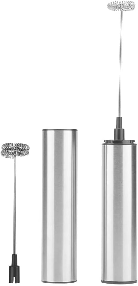 Electric Milk Frother, Stainless Steel Coffee Foam Maker Rechargeable Coffee Whipper Handheld Blender Whisk with USB Port for Latte, Cappuccino, Hot Chocolate, Egg