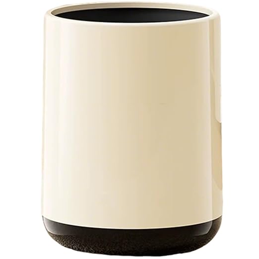 Plastic Round Trash can, Universal Trash can with lid, Open, Suitable for Living Room, Bedroom, Restaurant, Office, Study Room(A)