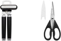 KitchenAid Classic Multifunction Can Opener/Bottle Opener, 8.34-Inch, Black & All Purpose Shears with Protective Sheath, One Size, Black