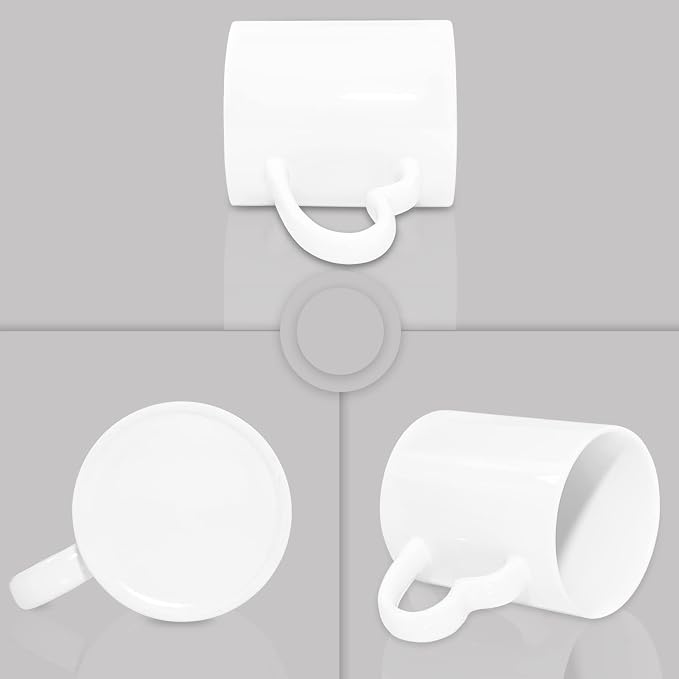 MR.R Set of 36PCS Sublimation Blanks Dishwasher Heart Handle White Ceramic Coffee Mugs 11oz Blank Dishwasher Ceramic Classic Drinking Cup Mug with Heart Handle For Milk Tea Cola Waterâ€¦