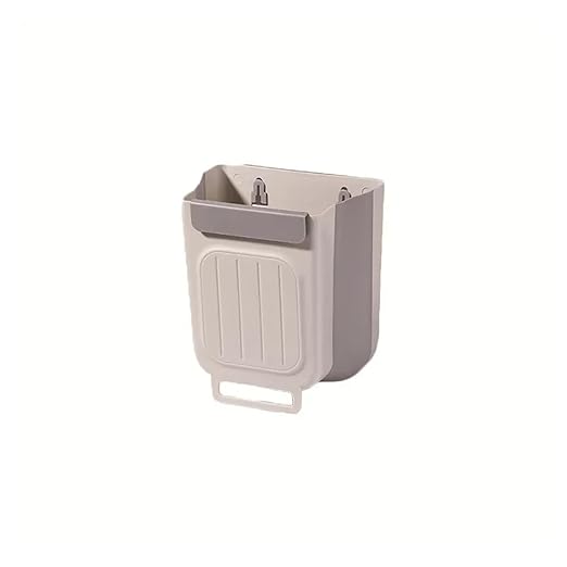 Collapsible Hanging Kitchen Trash Can Foldable Hanging Trash Bin for Kitchen Thick Large Mouth Multi Functional Waste Garbage Can(White and Gray-M)