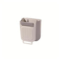 Collapsible Hanging Kitchen Trash Can Foldable Hanging Trash Bin for Kitchen Thick Large Mouth Multi Functional Waste Garbage Can(White-L)