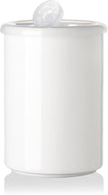 Sweejar Ceramic Food Storage Jar, Salt Container with Airtight Plastic Lid & Date Tracker, 28 Oz Kitchen Canisters for Flour, Rice, Sugar, Coffee, Spices, Pantry Organization (White)