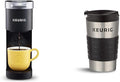 Keurig K-Mini Single Serve Coffee Maker, Black & Travel Mug Fits K-Cup Pod Coffee Maker, 1 Count (Pack of 1), Stainless Steel