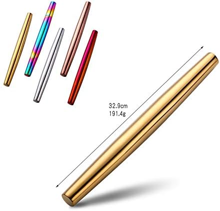 Buyer Star Rainbow rolling pin-15.8-inch Professional Rolling Pin Fondant, Dumplings, Cookies, Pizza Dough, Pasta, Pie Crust, Pastry - Metal French Rolling Pin Roller (NO.3)