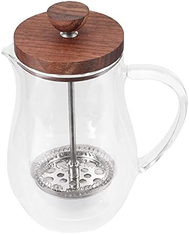 Liudan Coffee Pot Coffee Kettle with Handle Double Wall Glass Coffee Pot Filter Presses Kettle Heat-Resisting Tea Press Bottle Household Coffee Tools Coffee Kettle (Color : 600ML)