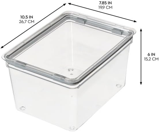 iDesign Small Food Storage Bin with Airtight Lid for Kitchen or Pantry Storage - Set of 4 - Clear