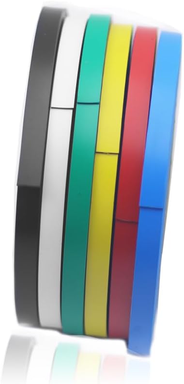 Magnetic Tape Roll Colored Thin Strips - Dry Erase Magnet Whiteboard Graphic Art Tape/ 10mm 33ft Marking Line Magnet Tape(6 Pack Mix Color)