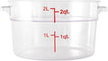 Soro Essentials- 2 qt. Polycarbonate Round Food Storage Container with Graduated Markings Clear Color- Stackable Storage Bin Food Container with Handle for Pantry Organizer Storage Kitchen Fridge