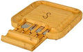 Picnic at Ascot Personalized Monogrammed Engraved Bamboo Cutting Board for Cheese & Charcuterie with Knife Set & Cheese Markers- Designed & Quality Checked in USA