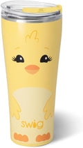 Swig Life 32oz Insulated Tumbler, Travel Coffee Tumbler with Lid, Cup Holder Friendly Travel Coffee Mug, Stainless Steel, 32 oz, Reusable Insulated Mug with Lid (Spring Chick)