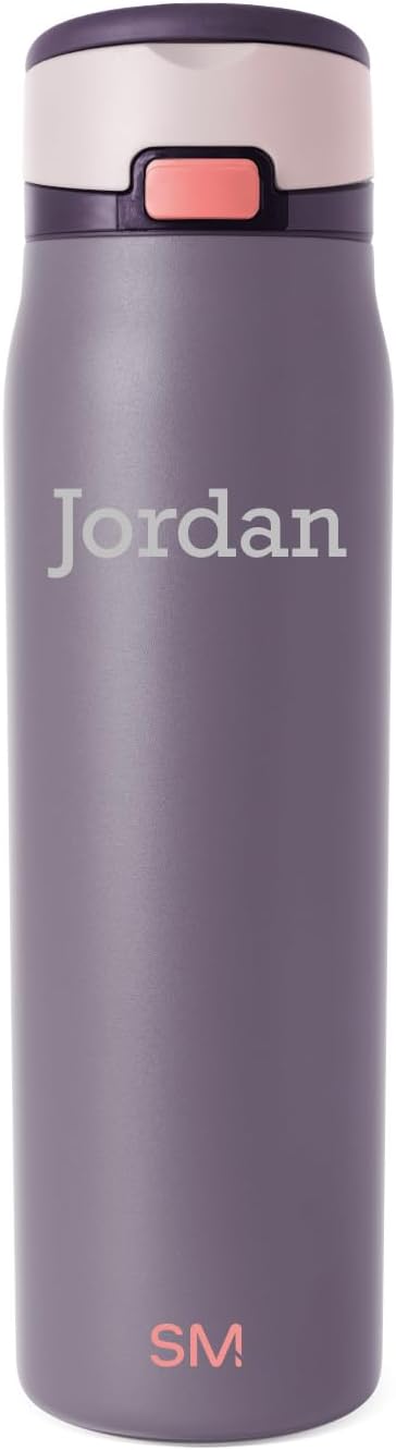 Simple Modern Personalized Mesa Loop Water Bottle with Covered Straw and Handle | 30oz Cup Holder Friendly Insulated Stainless Steel Bottles for Travel, Sports and School | Iris Sage
