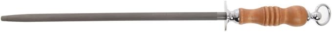 Dexter-Russell 14” Butcher Steel – 1227-14, Heavy-Duty Magnetized Honing Rod for Razor-Sharp Edges, Medium Coarse Surface, Hardwood Handle, Made in the USA