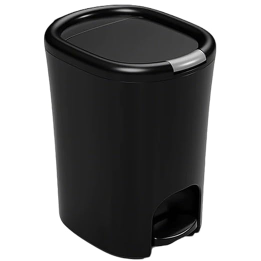 Trash can with lid, Plastic Trash can with Foot Pedal, Suitable for Dining Room, Bedroom, Living Room, Indoor and Outdoor(C,12L)