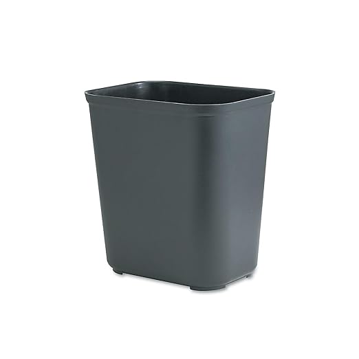 Rubbermaid Commercial Products Fire Resistant Wastebasket 7GAL/28 QT, Black, for Hospitals/Schools/Hotels/Offices