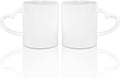 MR.R Sublimation Blanks Dishwasher White Ceramic Coffee Mugs 11oz Blank Ceramic Classic Drinking Cup Mug with Heart Handle For Milk Tea Cola Water, Set of 2…