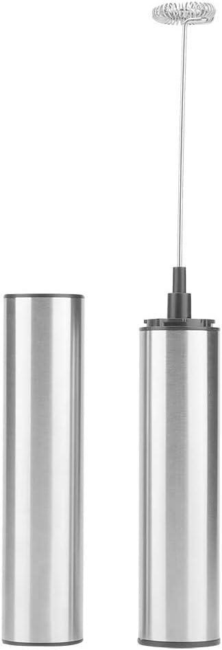 Electric Milk Frother, Stainless Steel Coffee Foam Maker Rechargeable Coffee Whipper Handheld Blender Whisk with USB Port for Latte, Cappuccino, Hot Chocolate, Egg