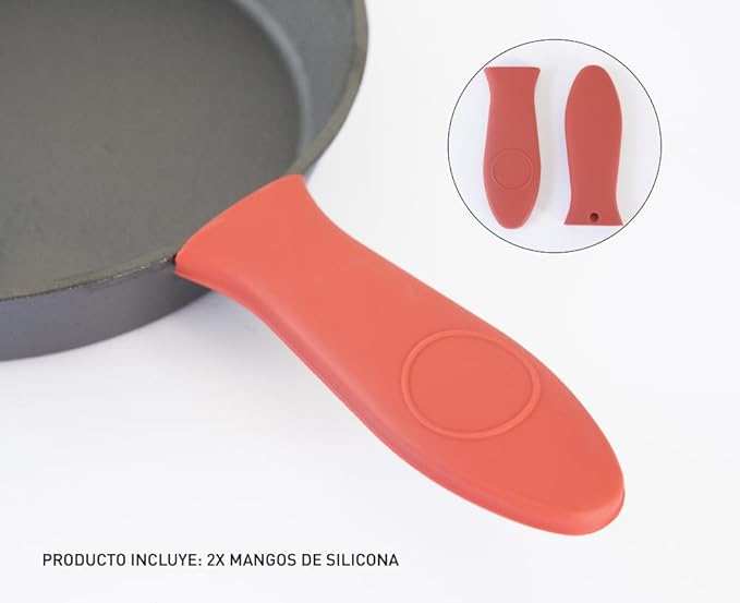 KANKA Cast Iron Skillet Set – Pre-Seasoned 10 Inch & 12 Inch Cast Iron Frying Pans – Iron Skillet Set for Stove, Oven, Grill & Searing Pan Cooking – Includes Silicone Handles & Scrapers