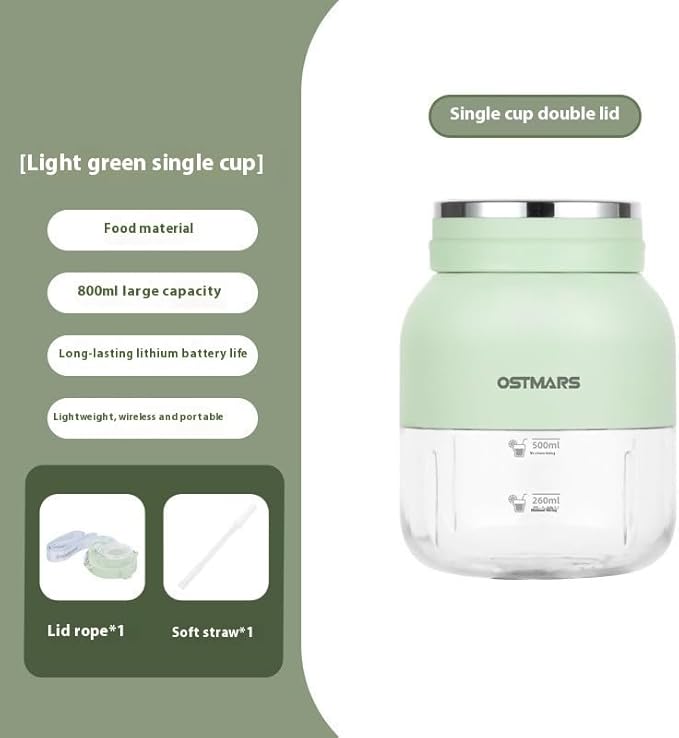OSTMARS Portable Personal Blender, Compact Juicer Cup, 500ml, USB Rechargeable, for Fruits and Smoothies