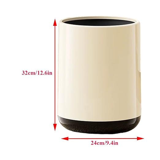 Plastic Round Trash can, Universal Trash can with lid, Open, Suitable for Living Room, Bedroom, Restaurant, Office, Study Room(A)