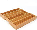 KARO DAILY - Retractable Bamboo Drawer Organizer – Adjustable Real Bamboo Kitchen Drawer Divider, Wood Cutlery Tray for Utensils, Office, Bathroom or Bedroom Storage