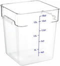 Soro Essentials- 18 qt. Polycarbonate Square Food Storage Container with Graduated Markings Clear Color- Stackable Storage Bin Plastic Food Container with Handle for Pantry Organizer Storage Kitchen