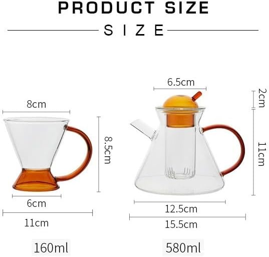 tea glass pitcher Nordic Tea Cups Set Heat Resistant Glass Tea Water Pot With Coffee Tea Heating Cold Kettle Filter Baskets Mug Teapot Teacup Glass Pitcher with Lid