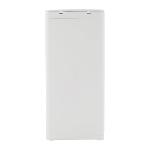 Double Opening Cover Trash Can with Lid, 8.45Gal Commercial Trash Can, Press/Push-Plate PP Waste Bin with Side Handles for Homes, Restaurants, Cafes (White)