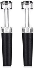 Black Silicone Stopper 1/2/3/4pcs, Wine Bottle Stopper With Built-in Vacuum, Wine Pump, Food Safety Silicone Cap, Vacuum Wine Stopper, Winery Accessories(2pcs)