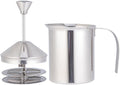 Cabilock Manual Milk Frother: Milk Frothing Pitcher with Double Mesh Screen - Stainless Steel Handheld Foamer for Coffee Latte Matcha Cappuccinos (800ml)