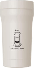 AeroPress Stainless Steel Travel Coffee Tumbler - Double-Wall Insulation for Hot or Cold Drinks with a Splash-Resistant Lid and Built-In Filter Storage, Cup Holder Friendly - 16 oz, Cream