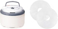NESCO FD-75A Snackmaster Pro Food Dehydrator, For Snacks, Fruit, Beef Jerky, Gray & LM-2-6 Round Plastic Mesh 13 1/2" Clean-A-Screens, for Dehydrators, 2 Pack