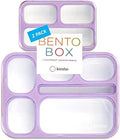 Bento Lunch-Box and Snack Container Set for Kids, 6 and 3 Compartment Boxes Leakproof School Bentos Meal Portion Control Containers BPA Free, Boys Girls Adults, Purple Lilac Large + MINI 2 Pack