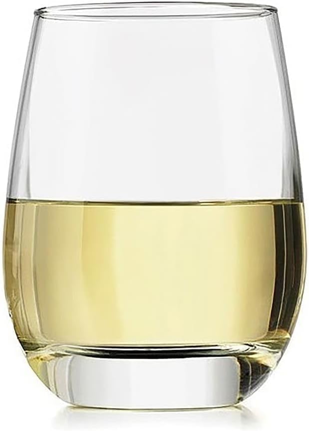 Libbey 231 Stemless Wine Glasses Set of 12, Clear, Restaurant Quality Red and Wine Glass Set, Glassware Set for Large Gatherings and Events