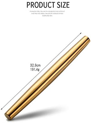 Buyer Star Rainbow rolling pin-15.8-inch Professional Rolling Pin Fondant, Dumplings, Cookies, Pizza Dough, Pasta, Pie Crust, Pastry - Metal French Rolling Pin Roller (SILVER)