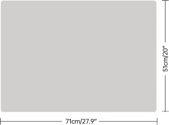 Cut-to-Fit Silicone Counter Mat Gray, Non-Slip Heat Resistant Countertop Protector for Kitchen (27.9"x20"), Food Grade Easy Clean Desk & Drawer Liner, Ships Rolled 1.3mm Thick